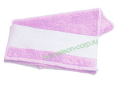 Полотенце махровое с полем под печать, розовое